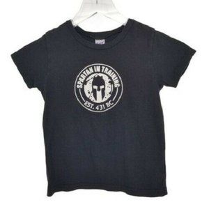 Kavio! Unisex Kids Black Crew Neck Short Sleeve Pullover Graphic T Shirt Size 4